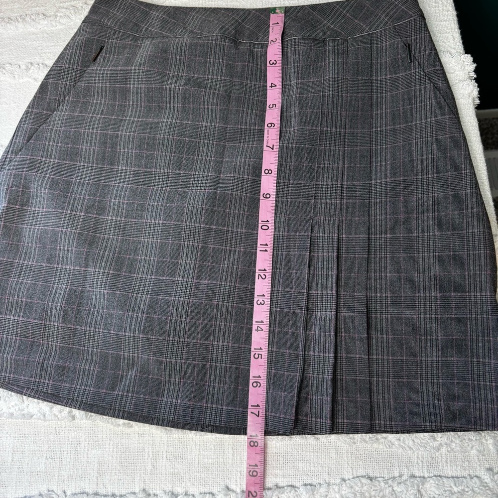 Tail Charcoal Pink Plaid Pleated Mini Skater Skort Golf Pickleball Tennis Sz 4 - Picture 6 of 10